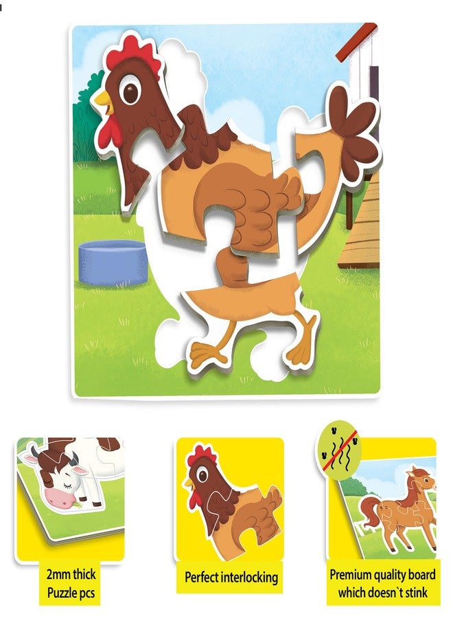 Little Berry Baby First Puzzle Game: Profession, Transport, Fruit, Vegetable & Animal | Combo Set of 6 Cardboard Puzzles with 15 Pcs Each | Montessori Educational Toys for 2 3 4 Year Old Boys & Girls - Image 3